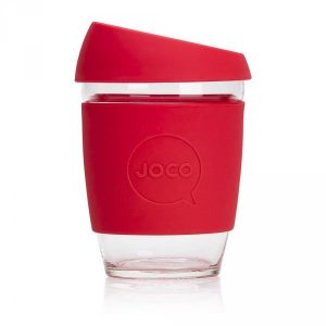 Jococup (354 ml) - červený - z odolného borosilikátového skla Jococup