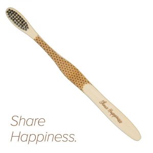 Mobake Motivační bambusový kartáček - "Share Happiness" (medium) Mobake