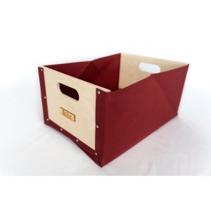 PatoBox Skládací přepravka Mini - tmavě červená - "plastic-free"