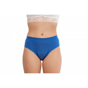Pinke Welle Menstruační kalhotky Bikiny modré - stř. a slabá menstruace (L) Pinke Welle