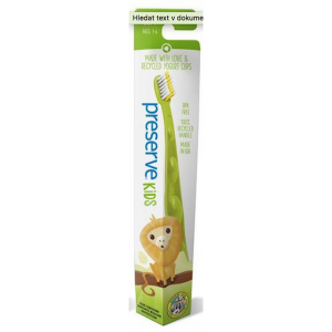 Preserve Dětský zubní kartáček (soft) - zelený - z recyklovaných kelímků od jogurtů Preserve