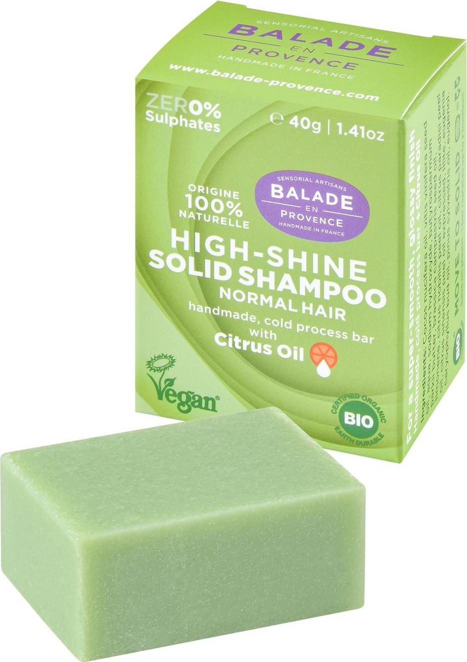 Balade en Provence BIO Pečující tuhý šampon pro vysoký lesk citrus 40 g