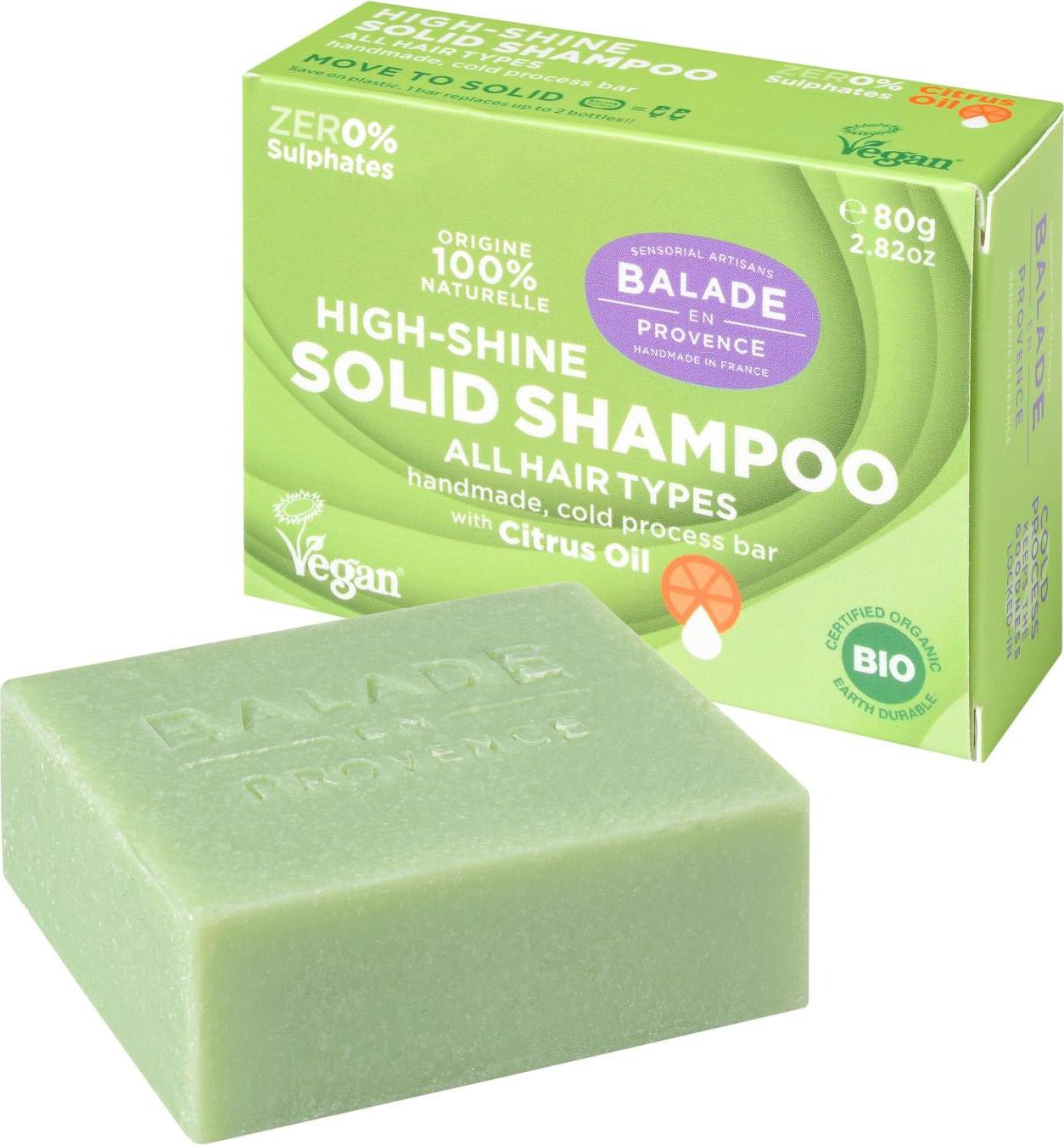 Balade en Provence BIO Pečující tuhý šampon pro vysoký lesk citrus 80 g