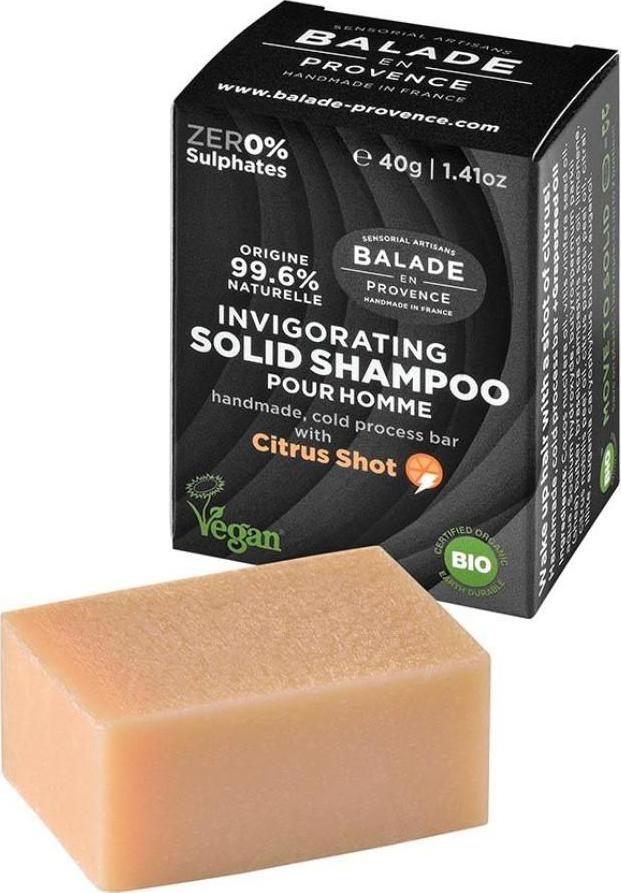 Balade en Provence BIO Posilující tuhý šampon pro muže citrus 40 g