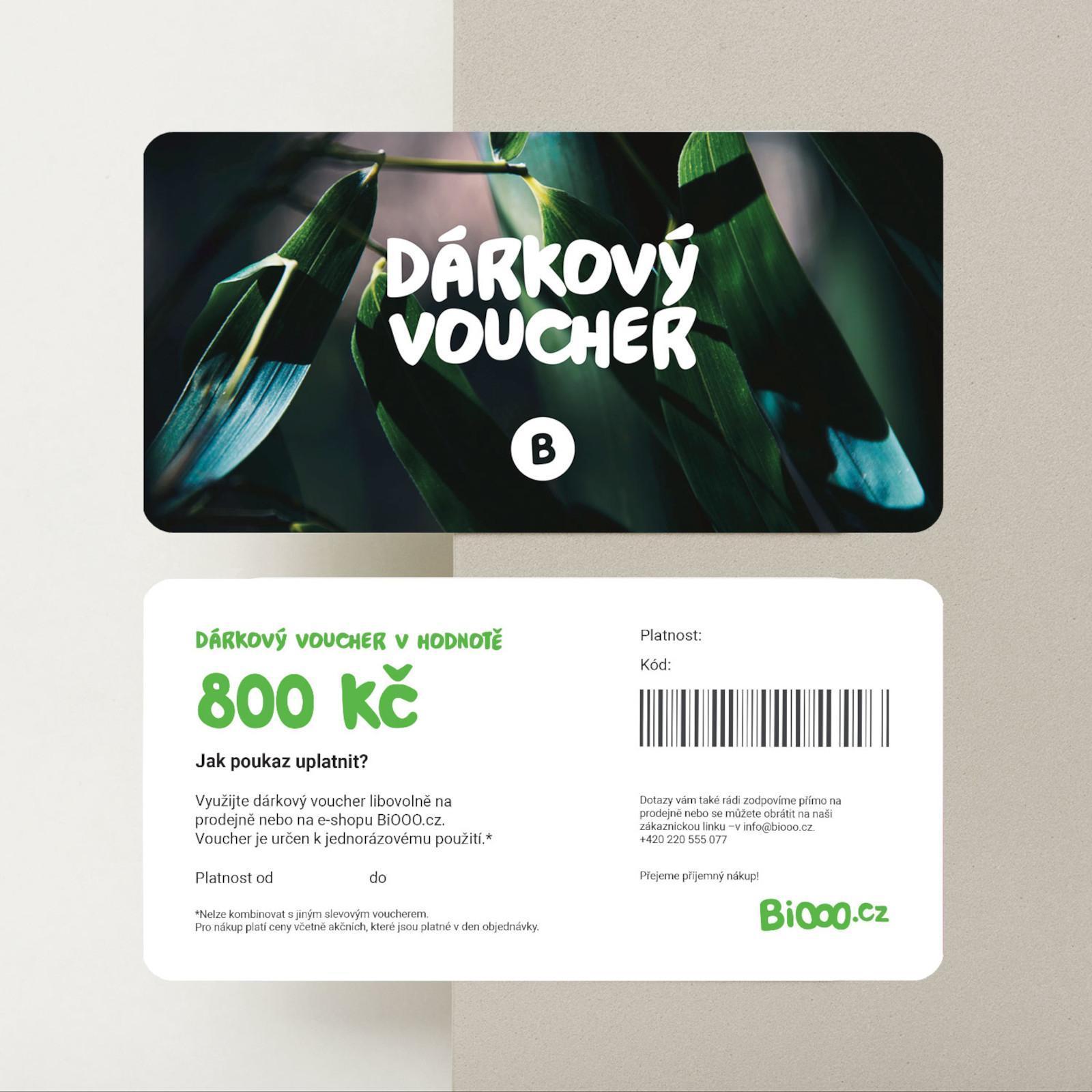 BiOOO Elektronický voucher 800 Kč 1 ks