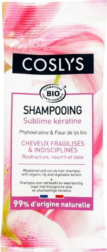 Coslys Šampon pro slabé a nepoddajné vlasy lilie a rostlinný keratin 8 ml