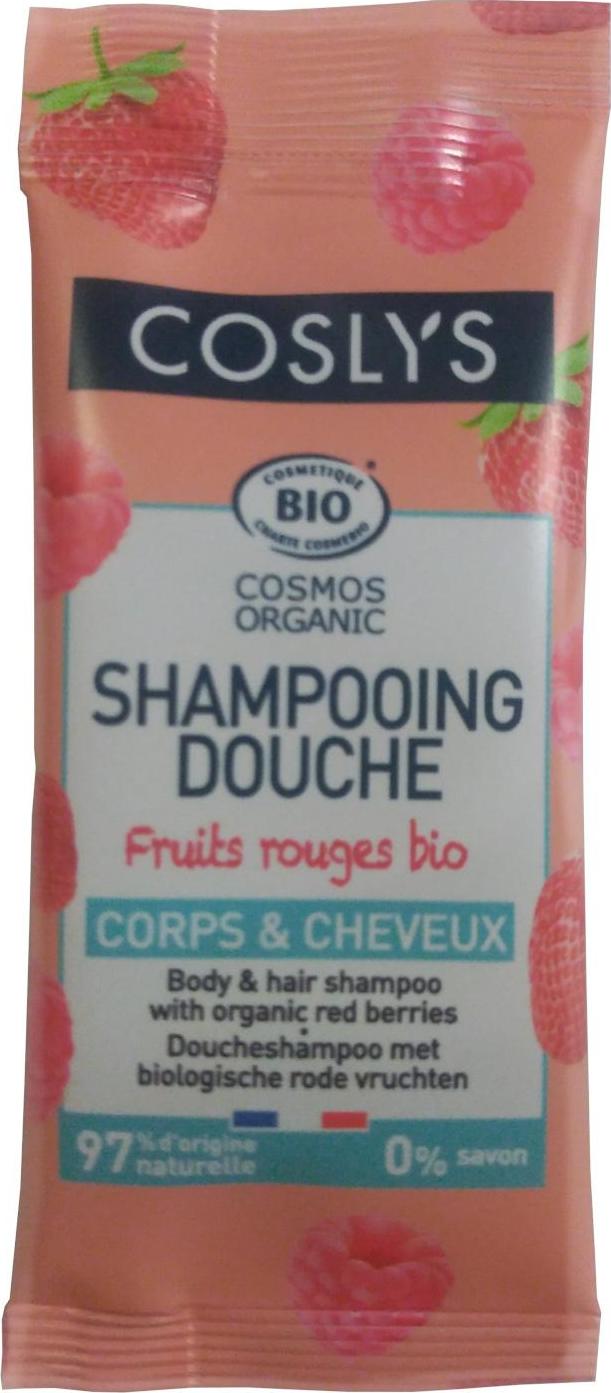 Coslys Sprchový šampon bez mýdla 2 v 1 na vlasy a tělo červené bobule 8 ml
