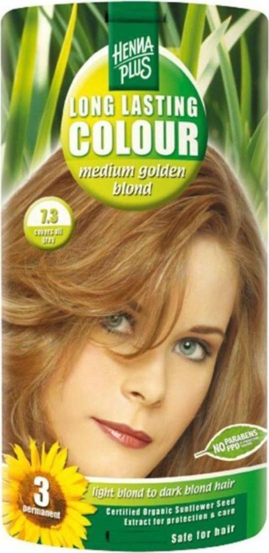 Henna Plus Dlouhotrvající barva Sytě zlatá blond 7.3 100 ml