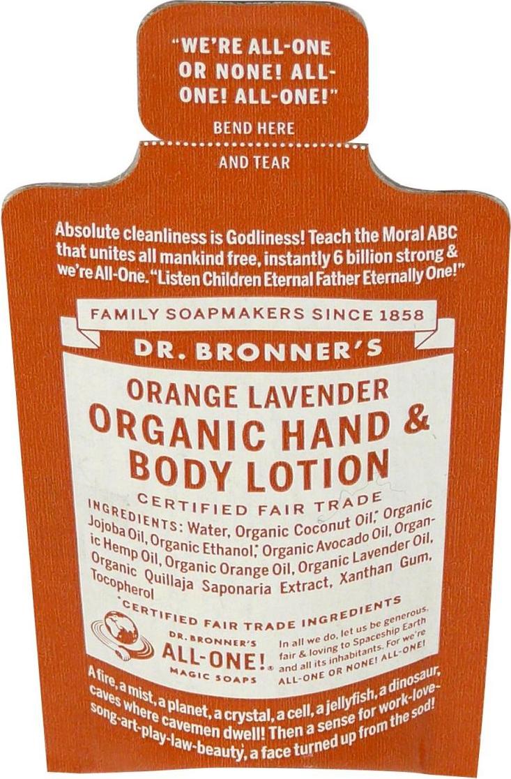 Dr. Bronner's Tělové mléko Orange-Lavender 5 ml