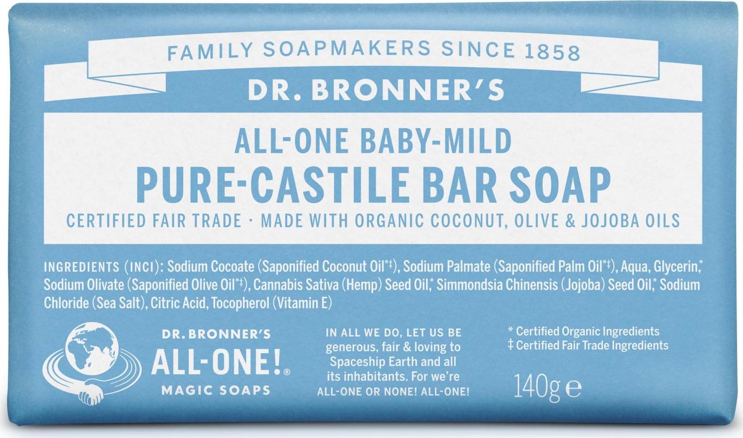 Dr. Bronner's Tuhé mýdlo Baby-Mild 140 g