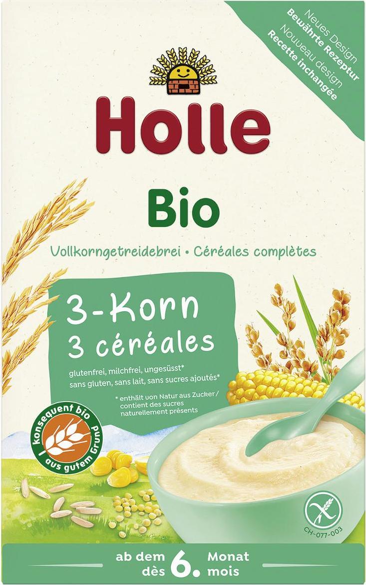 Holle Bio 3 druhy zrna kaše 250 g