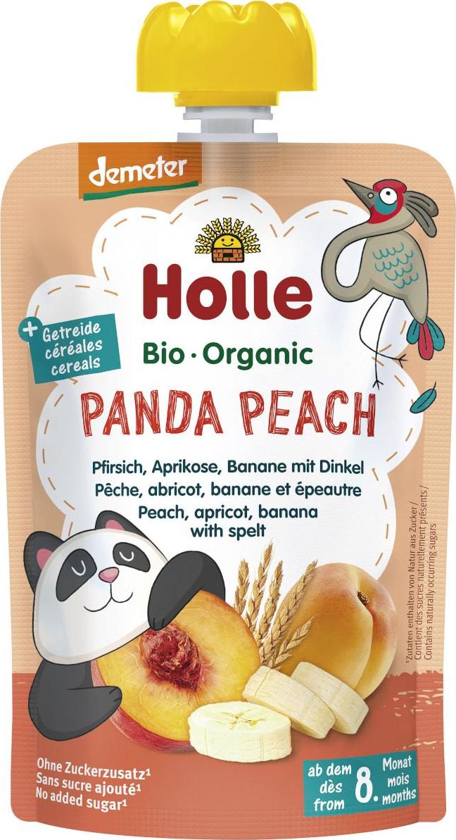 Holle Panda Peach Bio ovocné pyré broskev