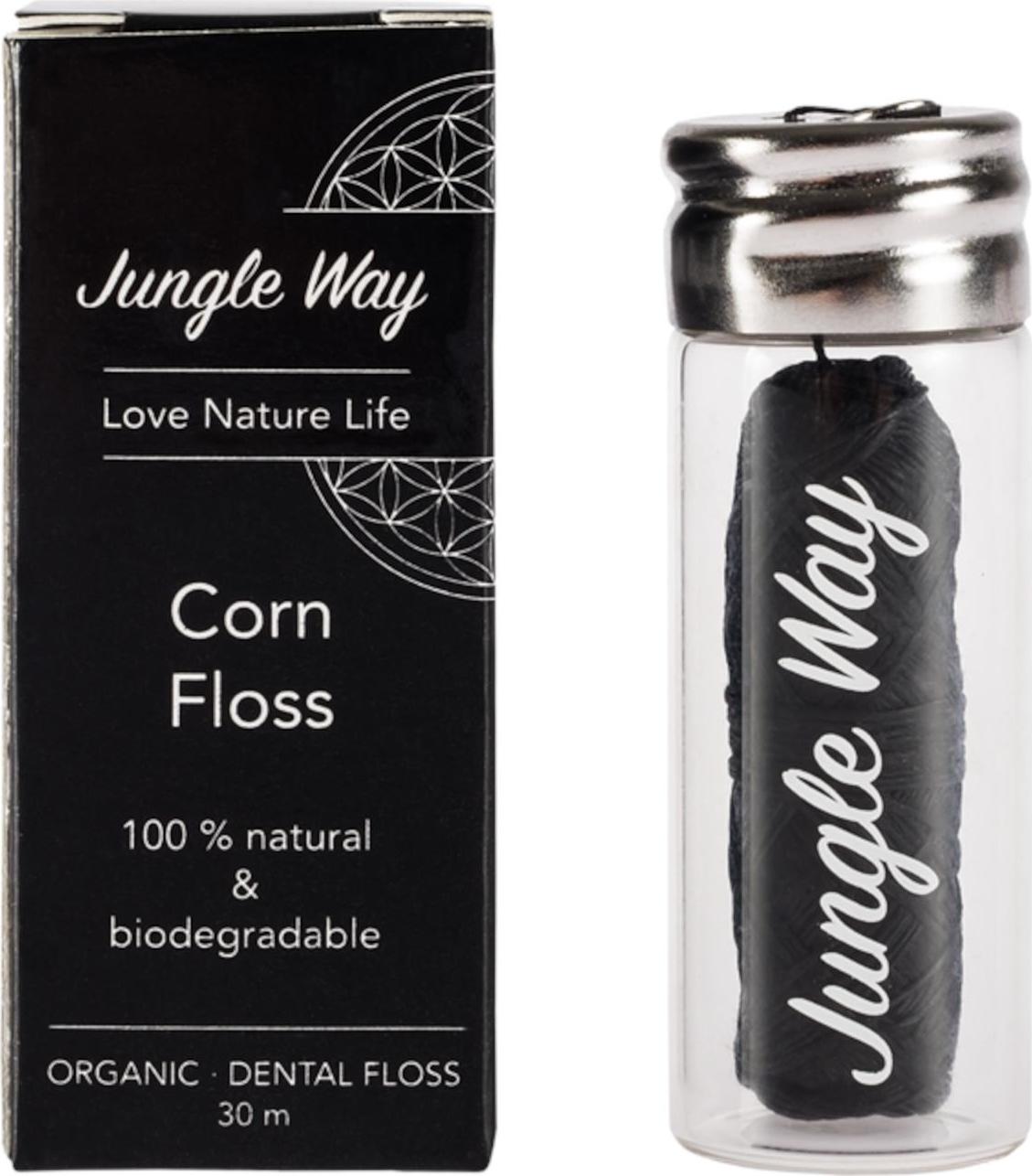 Jungle Way Zubní nit z kukuřičného vlákna se skleněným pouzdrem 18 g