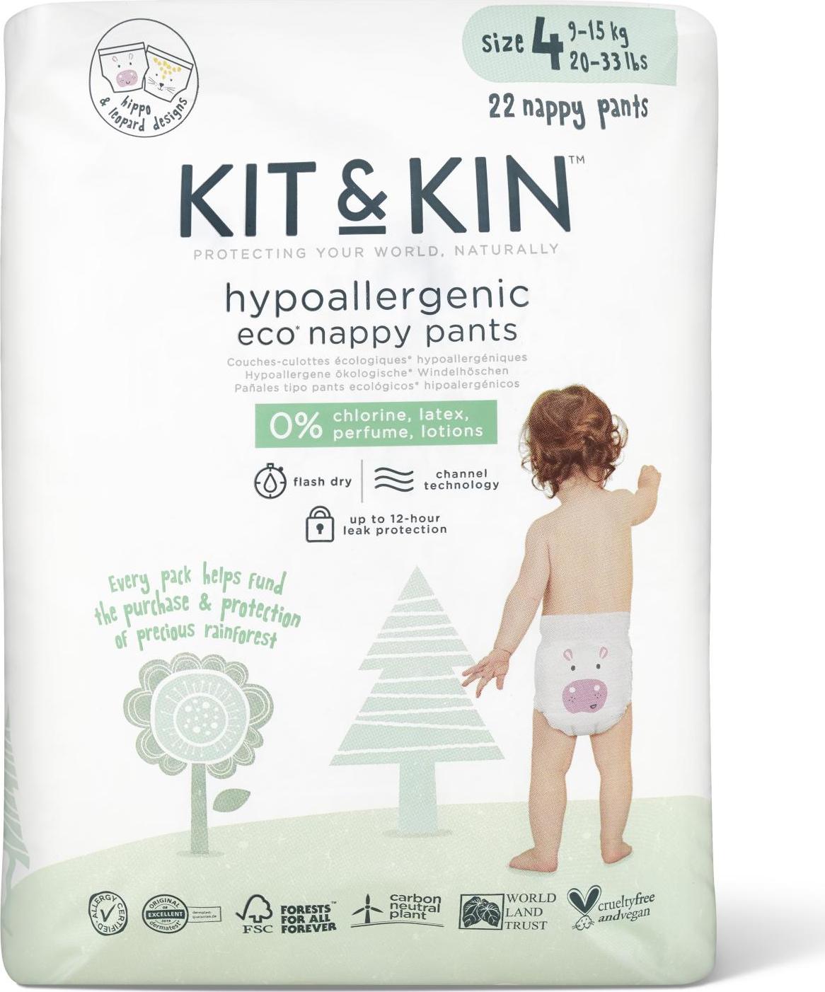 KIT & KIN Naturally Dry Eco plenkové kalhoty vel. 4 (9-15 kg) 22 ks