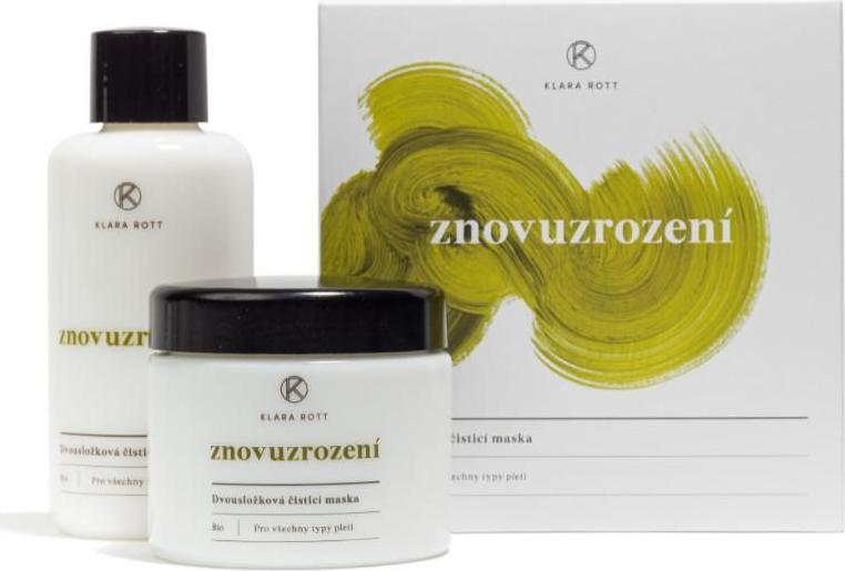 Klara Rott Znovuzrození Dvousložková čisticí maska BIO / pro všechny typy pleti 50 g (suchá složka) + 65 ml (tekutá složka)