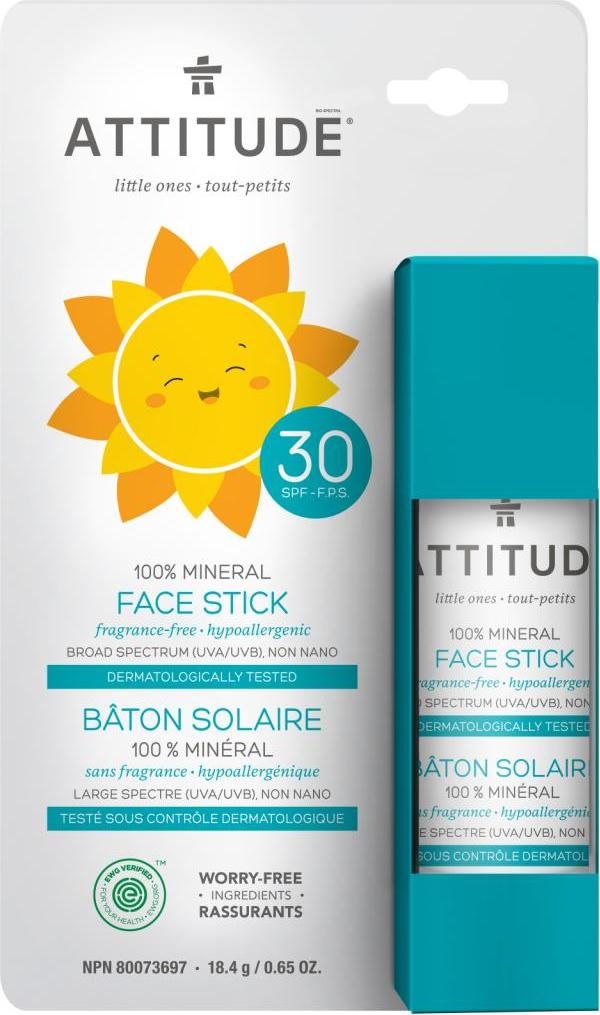 Attitude Ochranná tyčinka SPF 30 na dětský obličej a rty 18