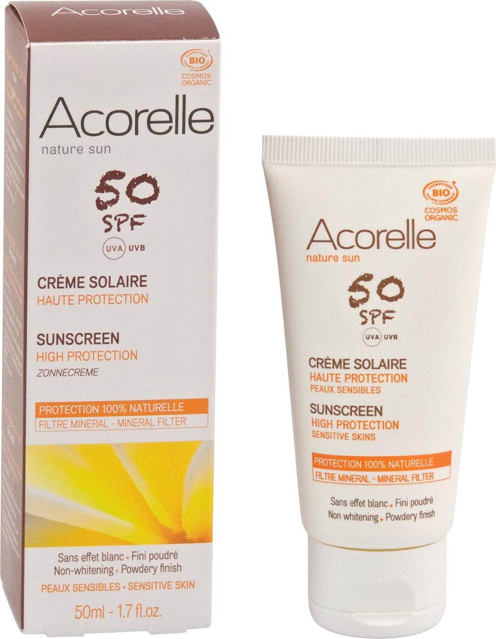 Acorelle Opalovací krém na obličej SPF 50 50 ml