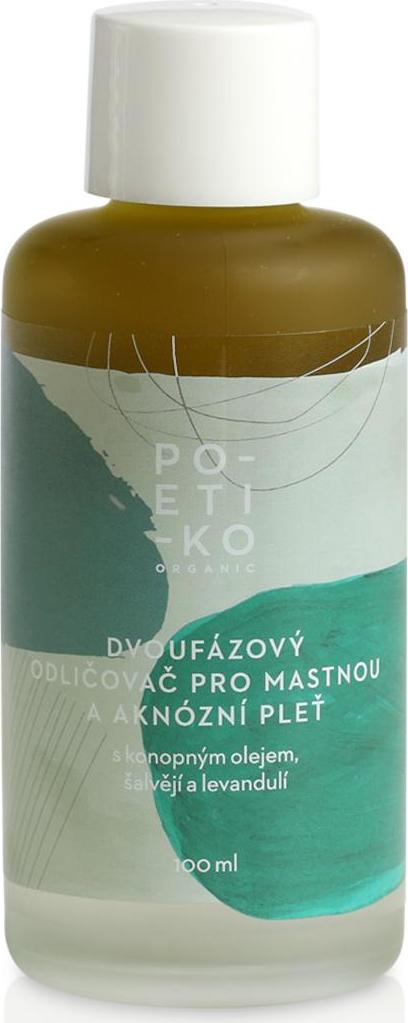 POETIKO Dvoufázový odličovač pro mastnou a aknózní pleť s konopným olejem