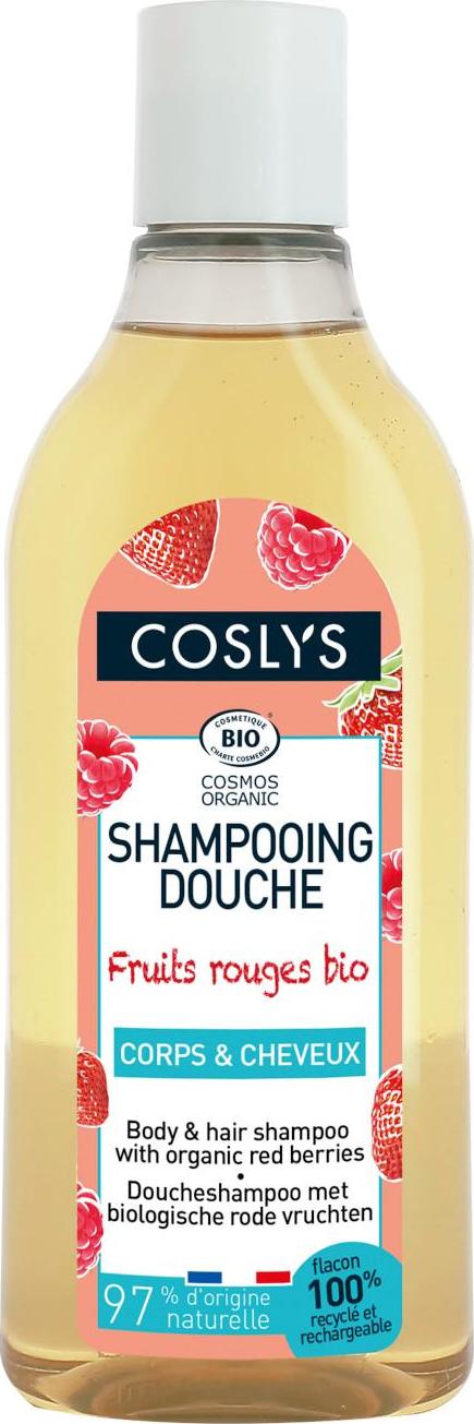 Coslys Sprchový šampon bez mýdla 2 v 1 na vlasy a tělo červené bobule 250 ml