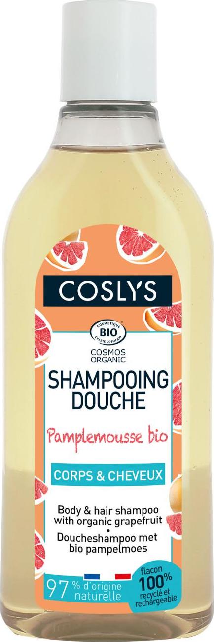 Coslys Sprchový šampon bez mýdla 2 v 1 na vlasy a tělo grep 250 ml