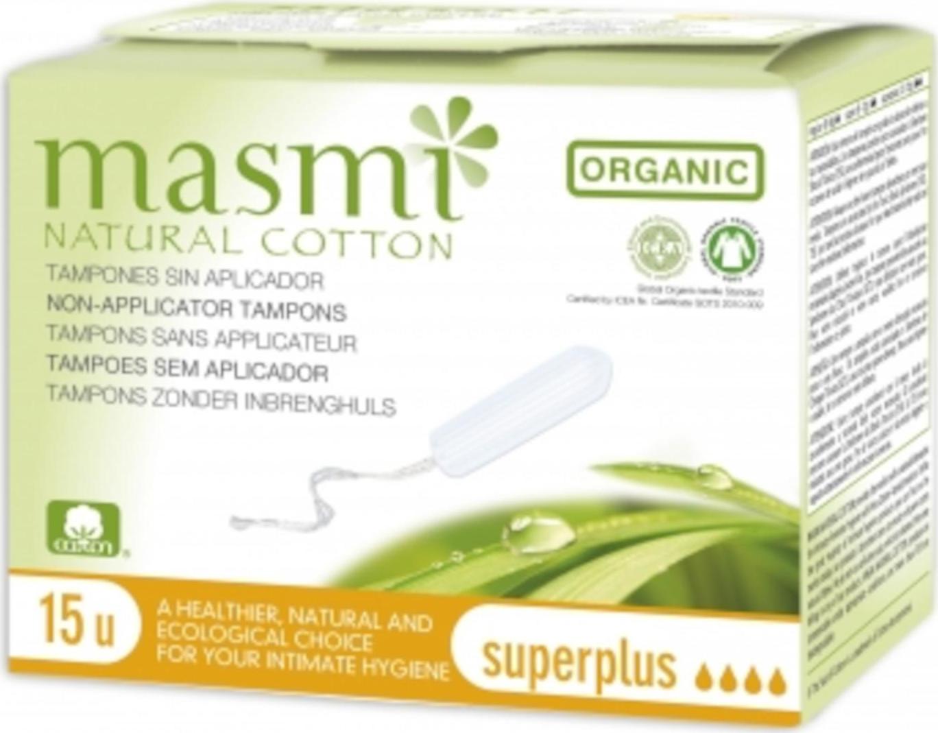 Masmi Tampony Super Plus z organické bavlny 15 ks