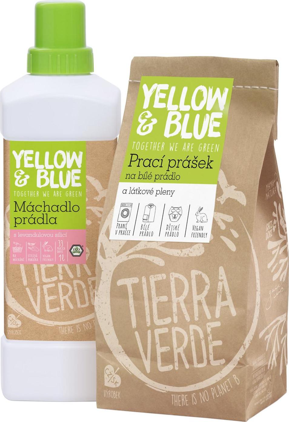 Tierra Verde Prací prášek na bílé prádlo a pleny + Máchadlo prádla