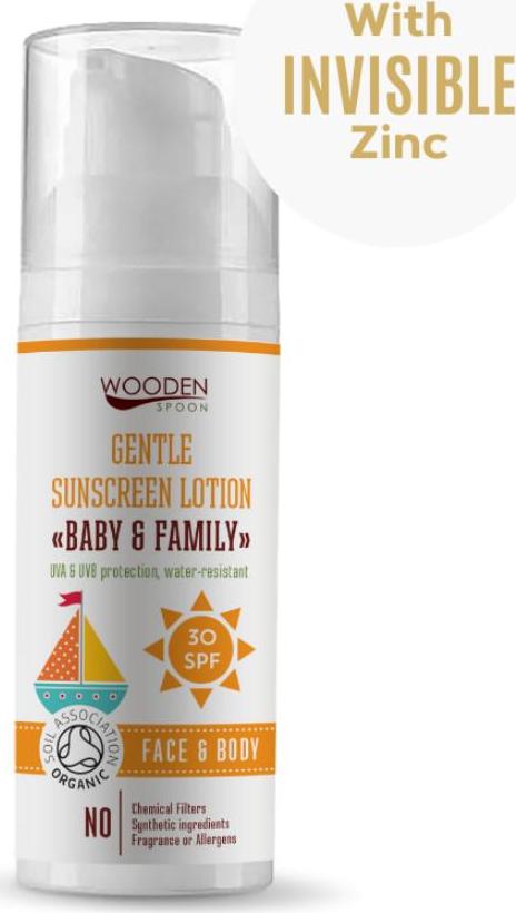 WOODEN SPOON Opalovací tělové mléko Baby & Family SPF 30 50 ml