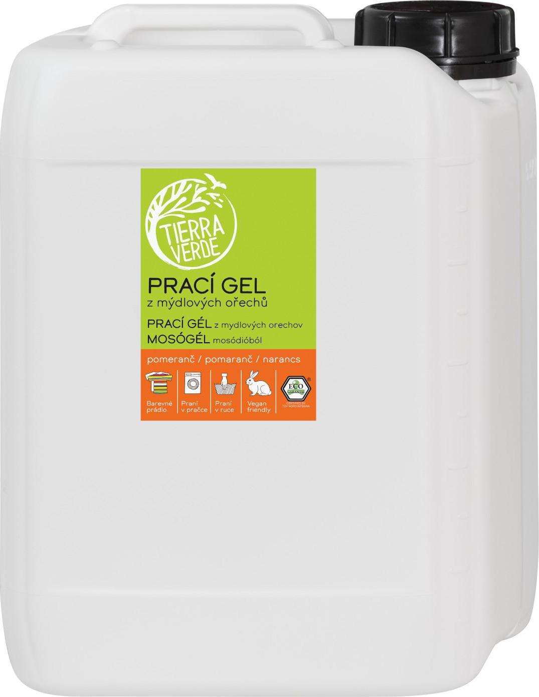 Tierra Verde Prací gel z mýdlových ořechů pomeranč 5 l