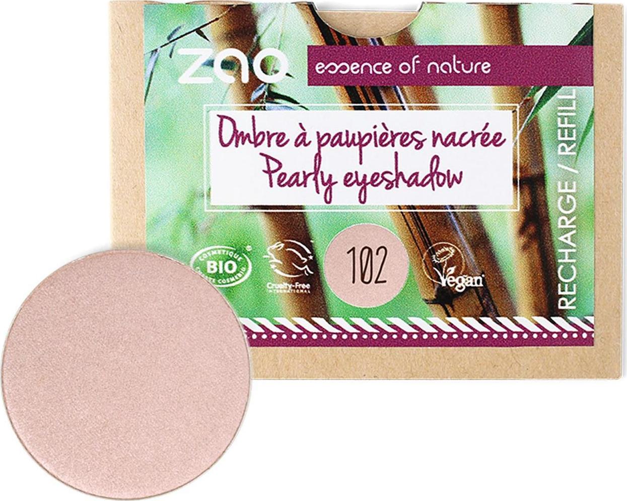 ZAO Třpytivé oční stíny 102 Pearly Pink Beige 3 g náplň