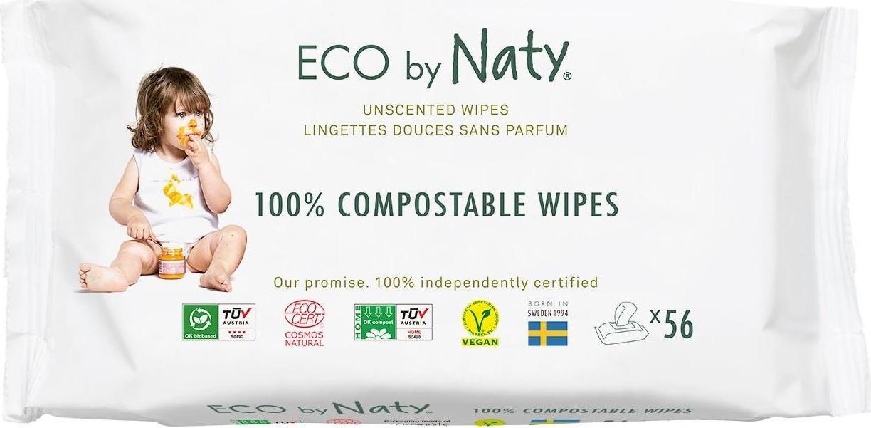 Eco by Naty Vlhčené ubrousky Naty bez vůně pro citlivou pokožku (výhodné balení) 168 ks