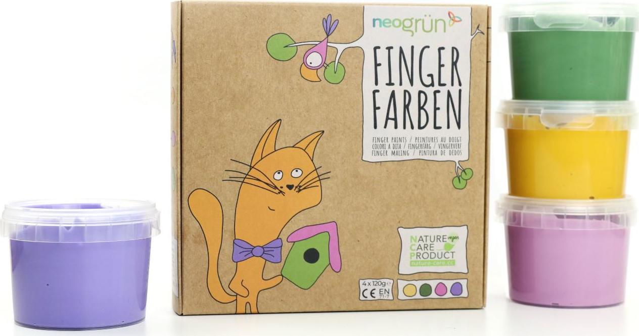 neogrün Fingerfarbe 4er Set LUKA sada prstových barev 4x120 g