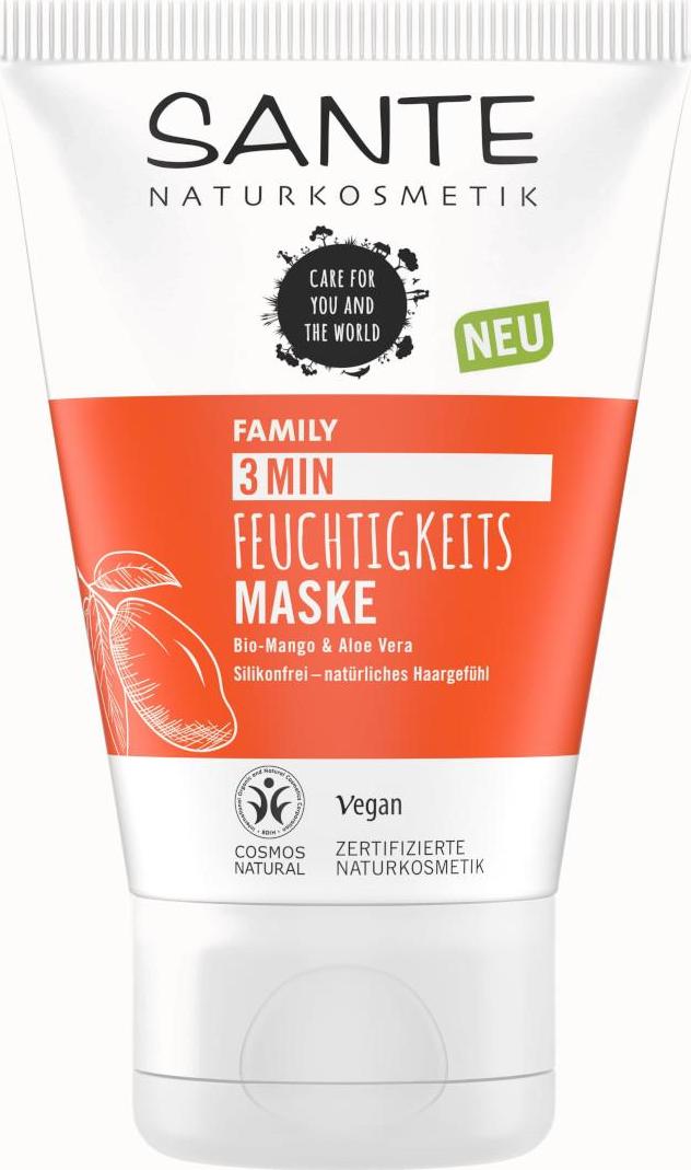 SANTE FAMILY Hydratační 3minutová maska na vlasy Bio Mango & Aloe Vera 100 ml