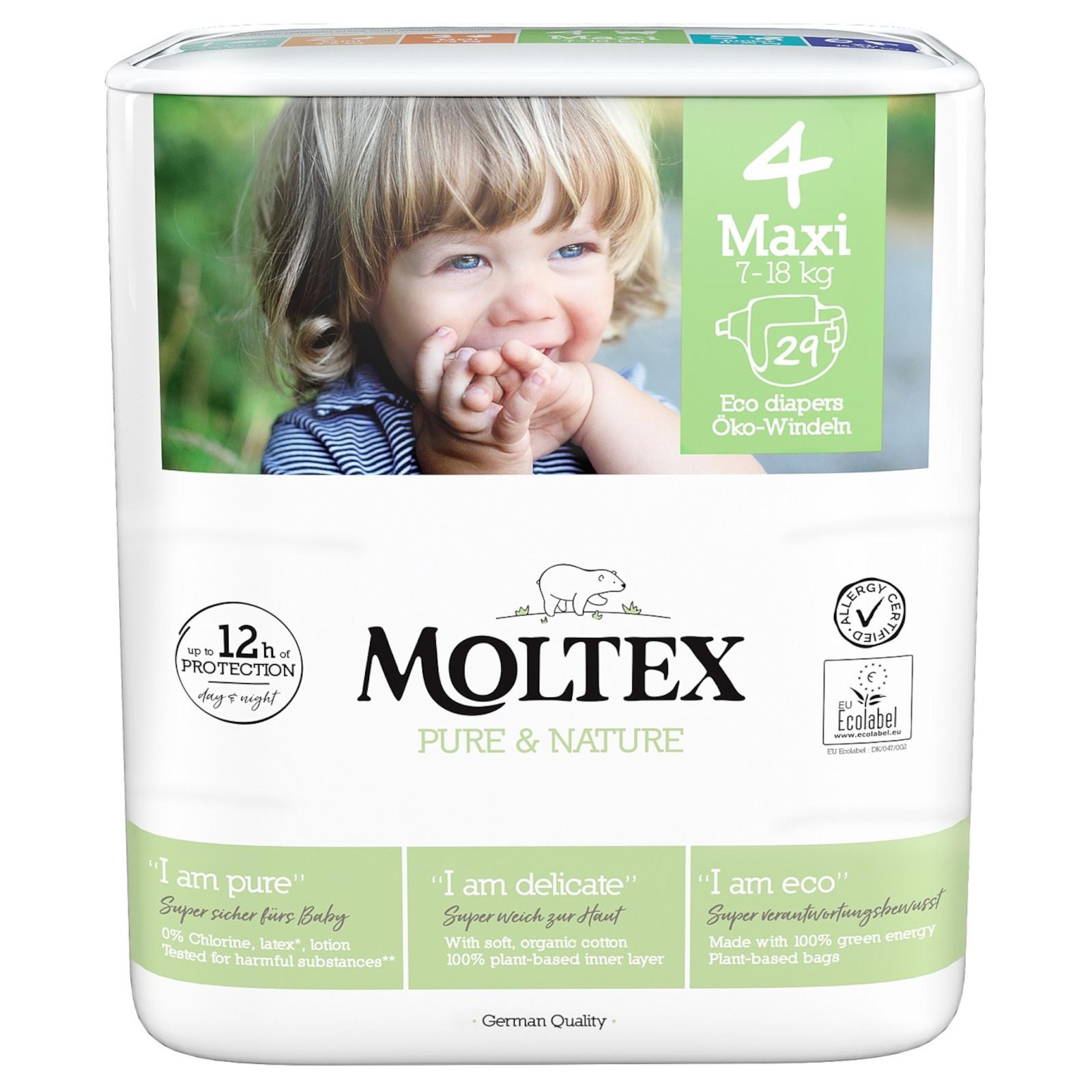 Moltex Dětské plenky Maxi 7-18 kg Pure & Nature 29 ks