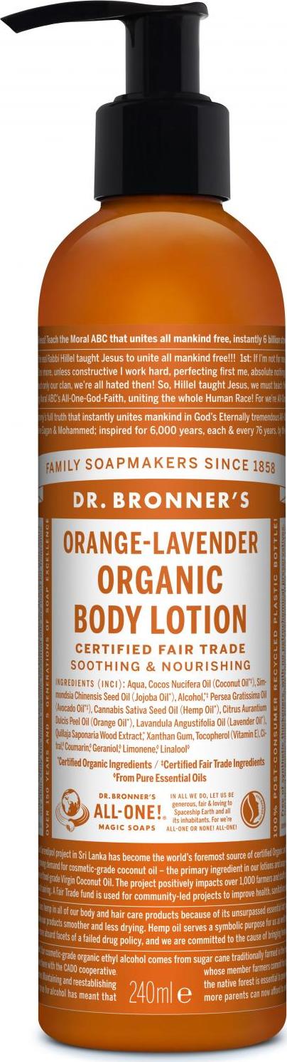 Dr. Bronner's Tělové mléko Orange-Lavender 240 ml