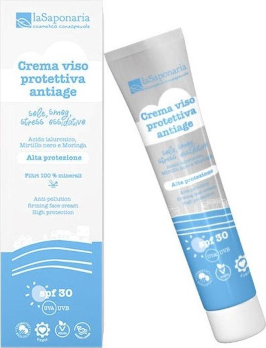 laSaponaria Zpevňující pleťový krém pro ochranu před škodlivými vlivy města SPF 30 BIO 40 ml