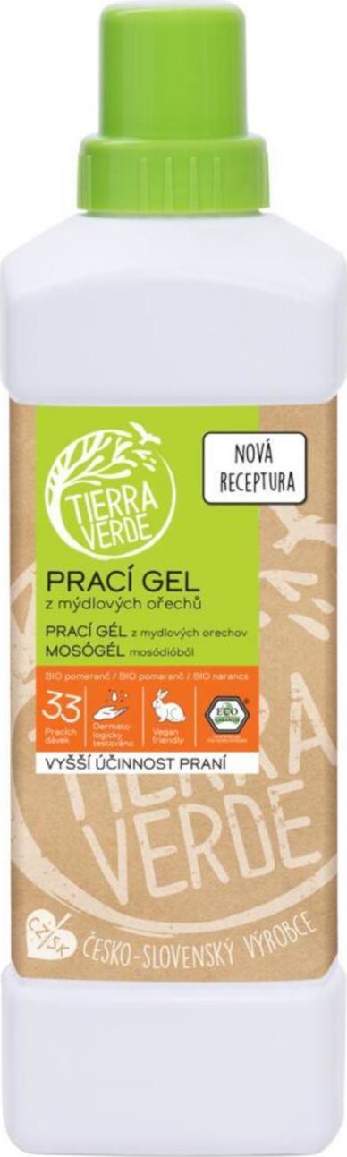 Tierra Verde Tierra Verde Prací gel z mýdlových ořechů s BIO pomerančovou u silicí 1 l