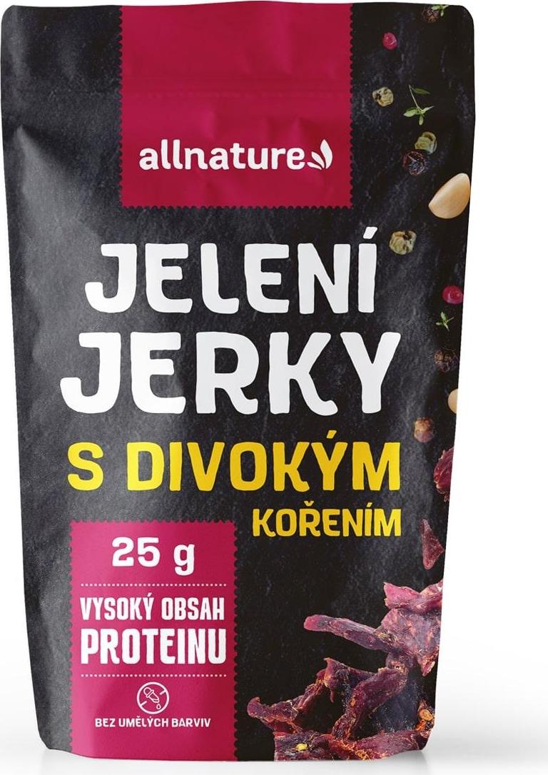 Allnature Jelení Jerky s divokým kořením 25 g