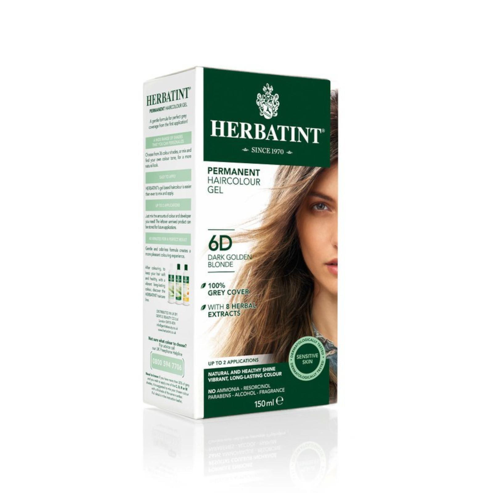 HERBATINT Permanentní barva na vlasy tmavá zlatavá blond 6D 150 ml