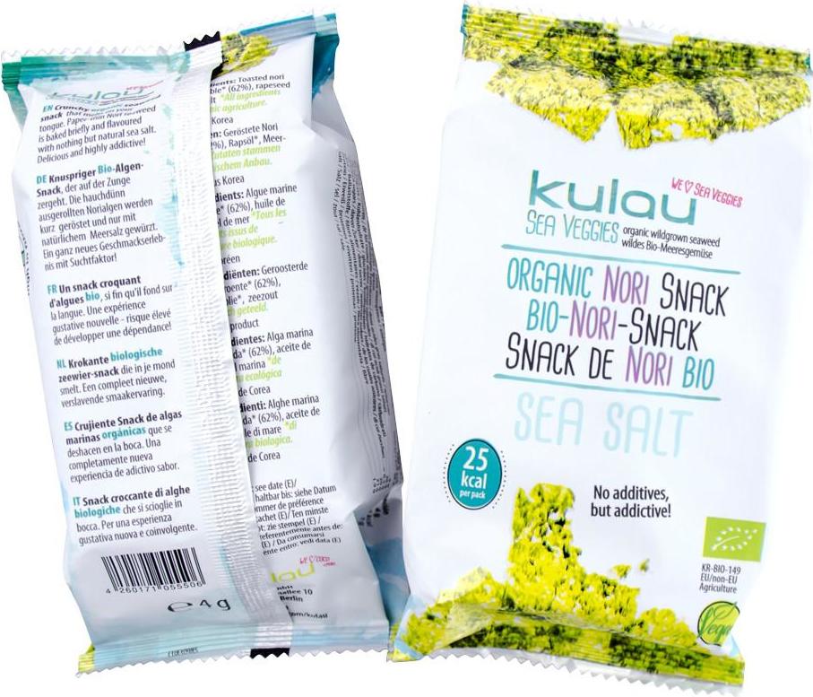 Kulau BIO Nori Snack mořské řasy ke svačině 4g