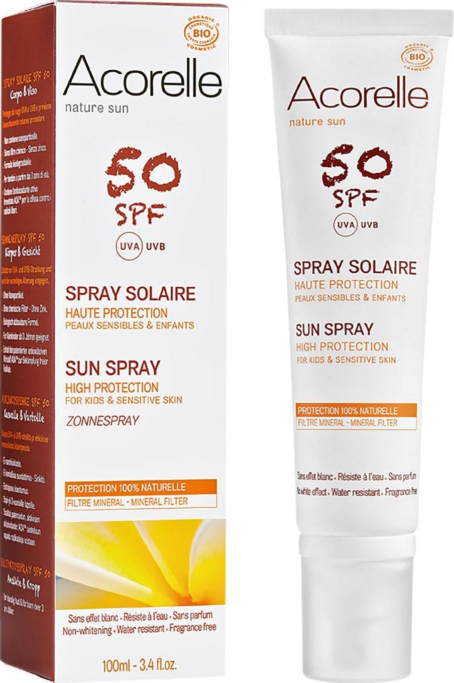 Acorelle Opalovací mléko SPF 50 ve spreji 100 ml