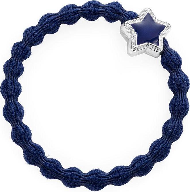 By Eloise London Gumička Enamel Silver Star Navy Blue 1 ks