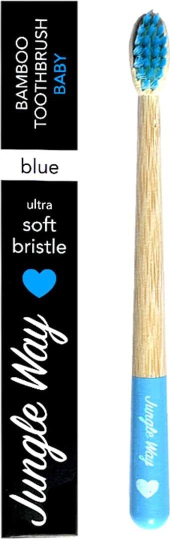 Jungle Way Ultra Soft Modrý dětský zubní kartáček z bambusu 1 ks