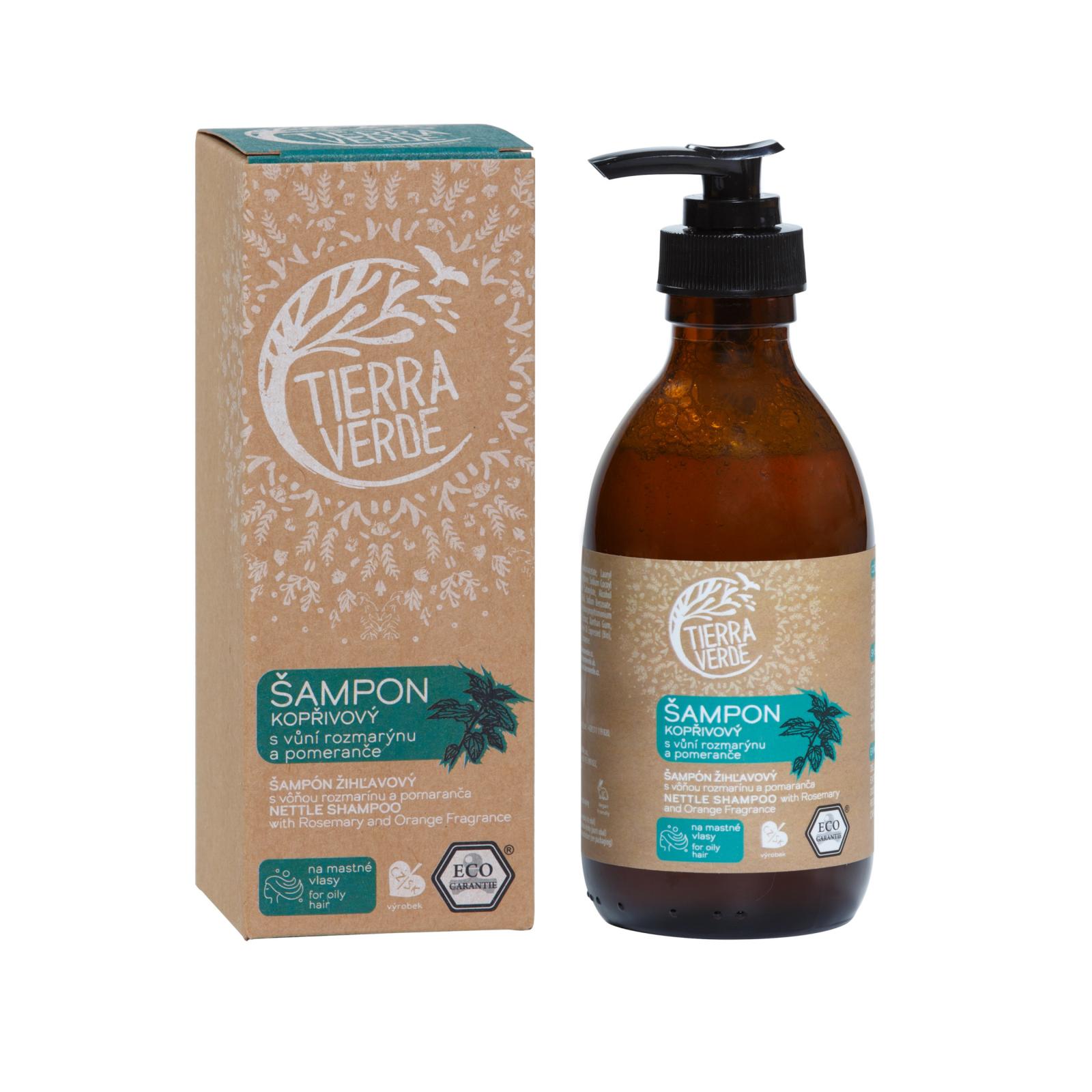 Tierra Verde Šampon kopřivový s vůní rozmarýnu a pomeranče 230 ml
