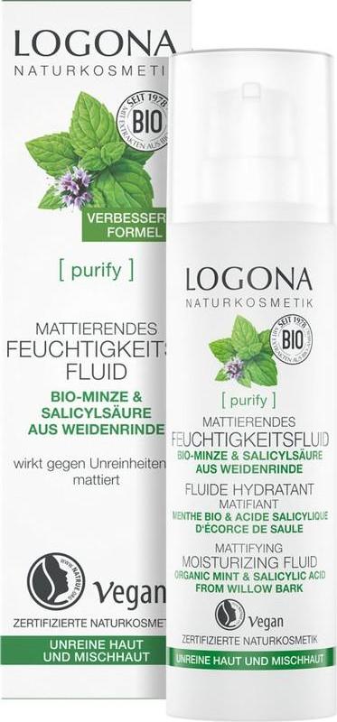 Logona Hydratační fluid s BIO mátou a kyselinou salicylovou 30 ml