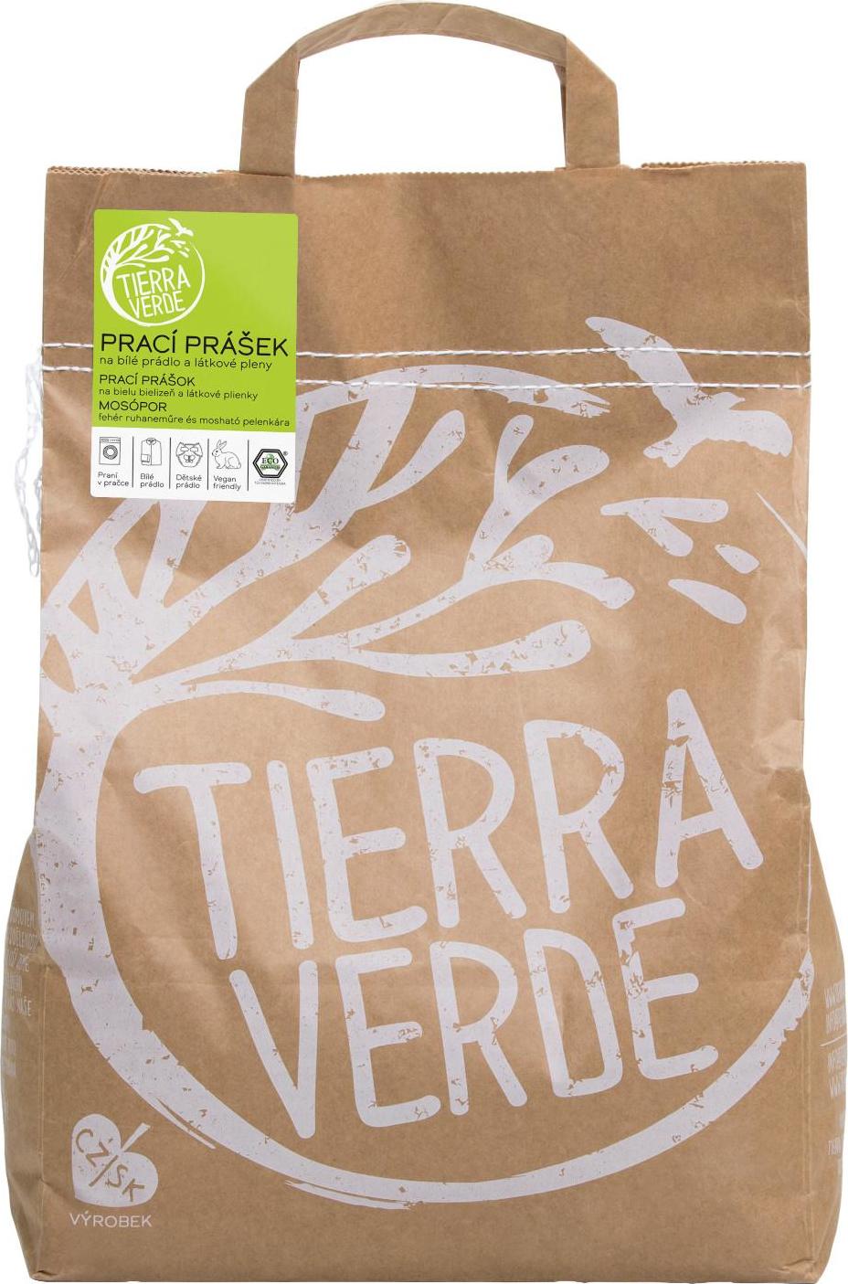Tierra Verde Prací prášek na bílé prádlo a látkové pleny 5 kg