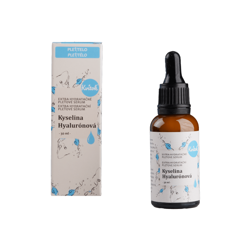 Kvitok Hydratační pleťové sérum - Kyselina hyaluronová 30 ml - intenzivní hydratace Kvitok