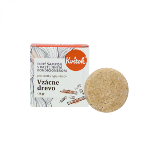 Kvitok Tuh&yacute; &scaron;ampon s kondicion&eacute;rem pro tmav&eacute; vlasy Vz&aacute;cn&eacute; dřevo 25 g - kr&aacute;sně pěn&iacute; Kvitok
