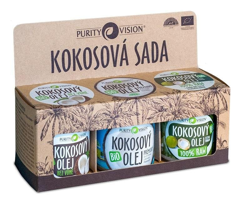 Purity Vision Kokosová sada BIO (3 ks) - blahodárné a všestranné použití Purity Vision