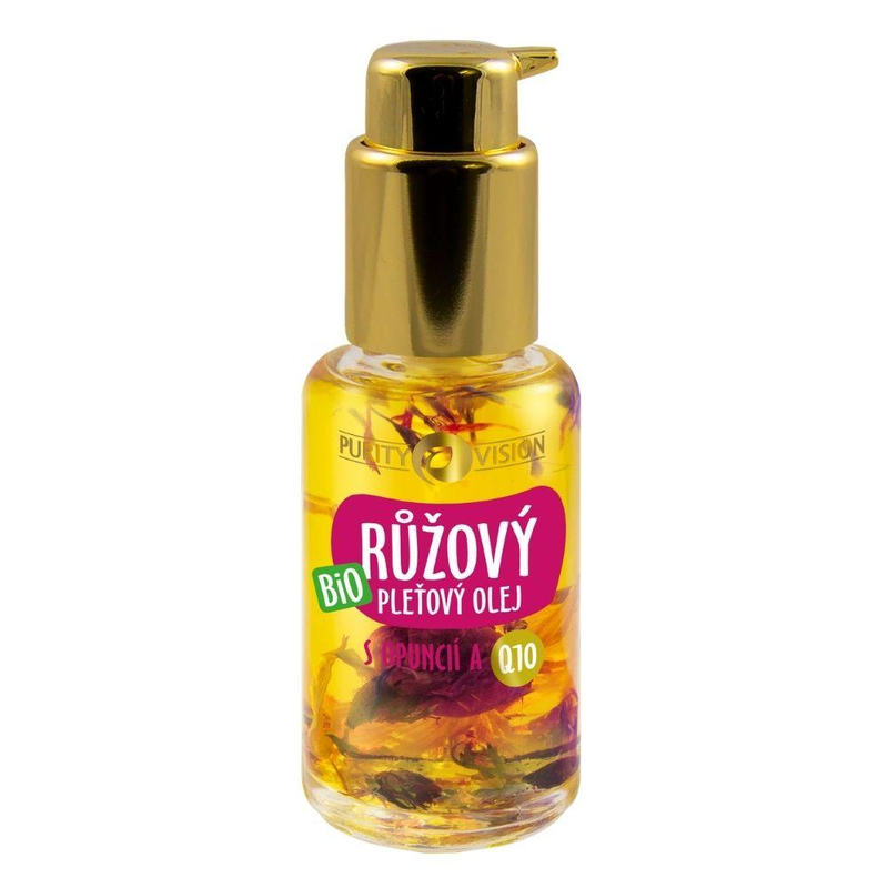 Purity Vision Růžový pleťový olej BIO (45 ml) - s opuncií a koenzymem q10 Purity Vision