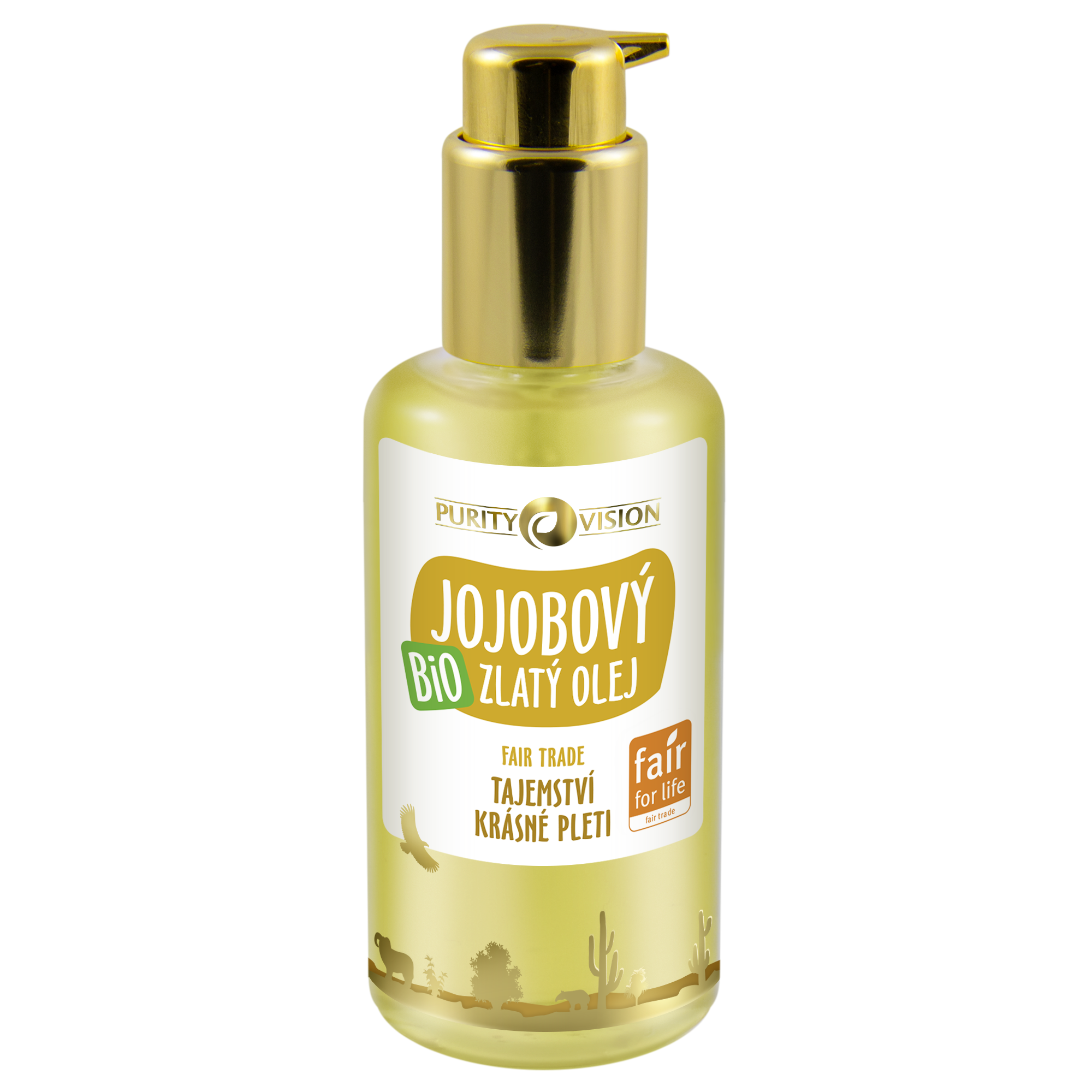 Purity Vision Zlatý jojobový olej BIO (100 ml) - fair trade olej nejvyšší kvality Purity Vision